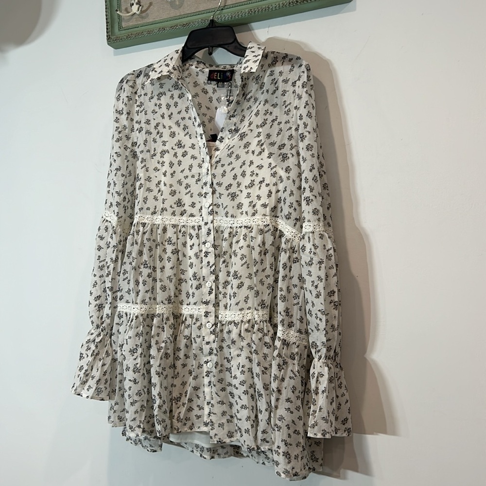 Delia’s dolls kill bohemian rebel heart long sleeve mini dress new size medium - Picture 5 of 7